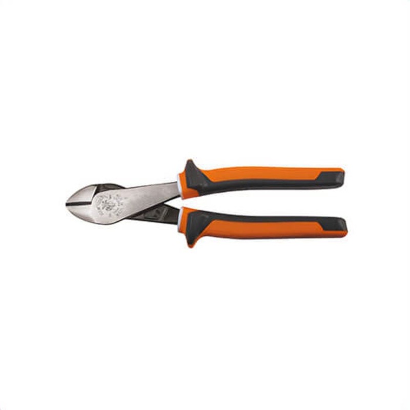 Klein 200048EINS Diagonal Cutting Plier, High Leverage Insulated Standard, 3/4 in Nominal, Angled Steel Jaw, 8-1/4 in OAL