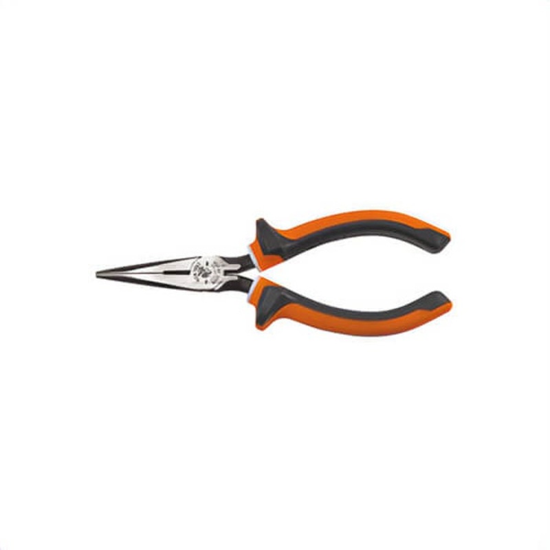 Klein 2036EINS Long Nose Plier, Side Cutting Standard, Knurled Jaw, 1-15/16 in Jaw Length, 11/16 in Jaw Width, Steel Jaw, 6-7/8 in OAL