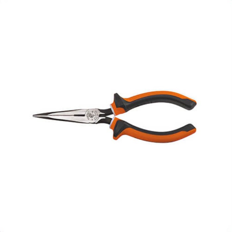 Klein 2037EINS Long Nose Plier, Side Cutting Standard, Knurled Jaw, 1-19/32 in Jaw Length, 11/16 in Jaw Width, Steel Jaw, 7-3/8 in OAL