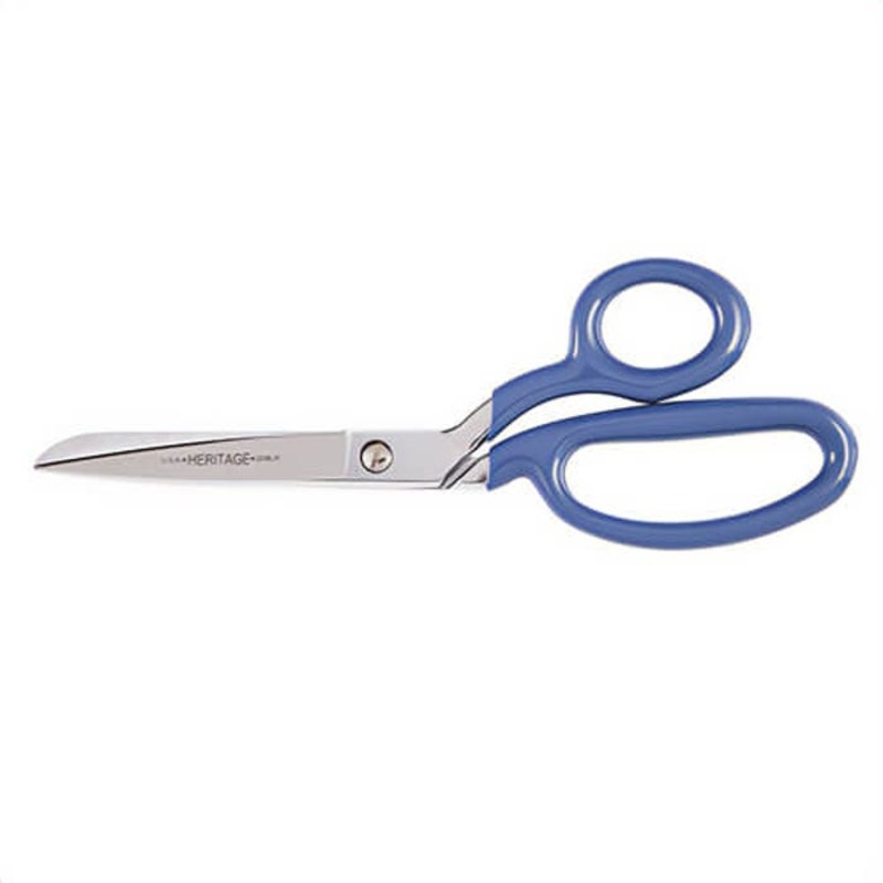Klein 208LR-BLU-P Heritage Cutlery Bent Trimmer with Large Ring, 3-1/4 in L of Cut, 9-1/8 in OAL, Standard Tip, Standard Edge