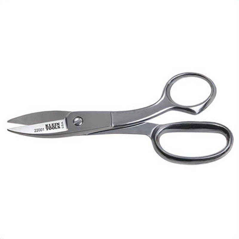 Klein 22001 Industrial High Leverage Utility Shear, 2 in L of Cut, 8 in OAL, Sharp Tip, Serrated Edge, Right Hand