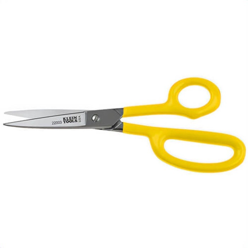 Klein 22003 Industrial High Leverage Utility Shear, 3 in L of Cut, 9 in OAL, Sharp Tip, Serrated Edge, Metal Blade, Right Hand