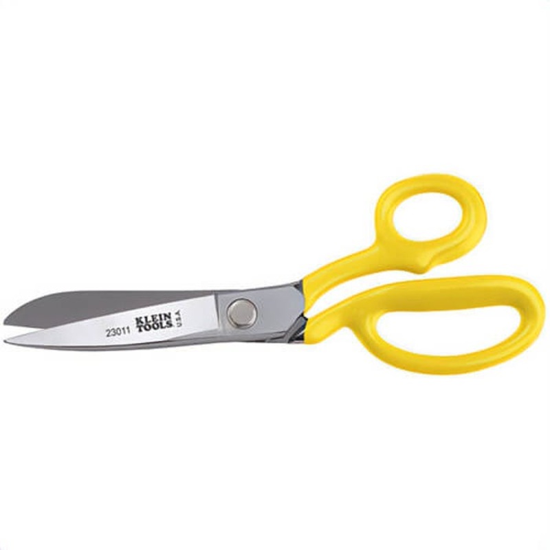 Klein 23011 Bent Trimmer, 4-3/4 in L of Cut, 11-1/4 in OAL, Sharp Tip, Knife Edge, Metal Blade, Right Hand