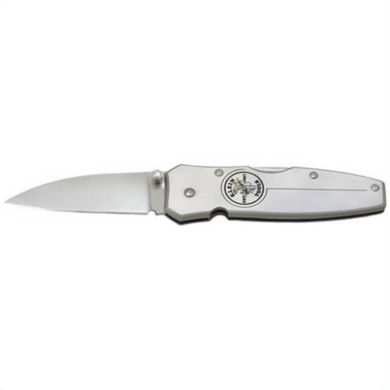 Klein 44000 1-Blade Compact Lightweight Pocket Knife, AUS8 Stainless Steel Drop Point Blade, 2-1/4 in L Blade, Lock Back Opening