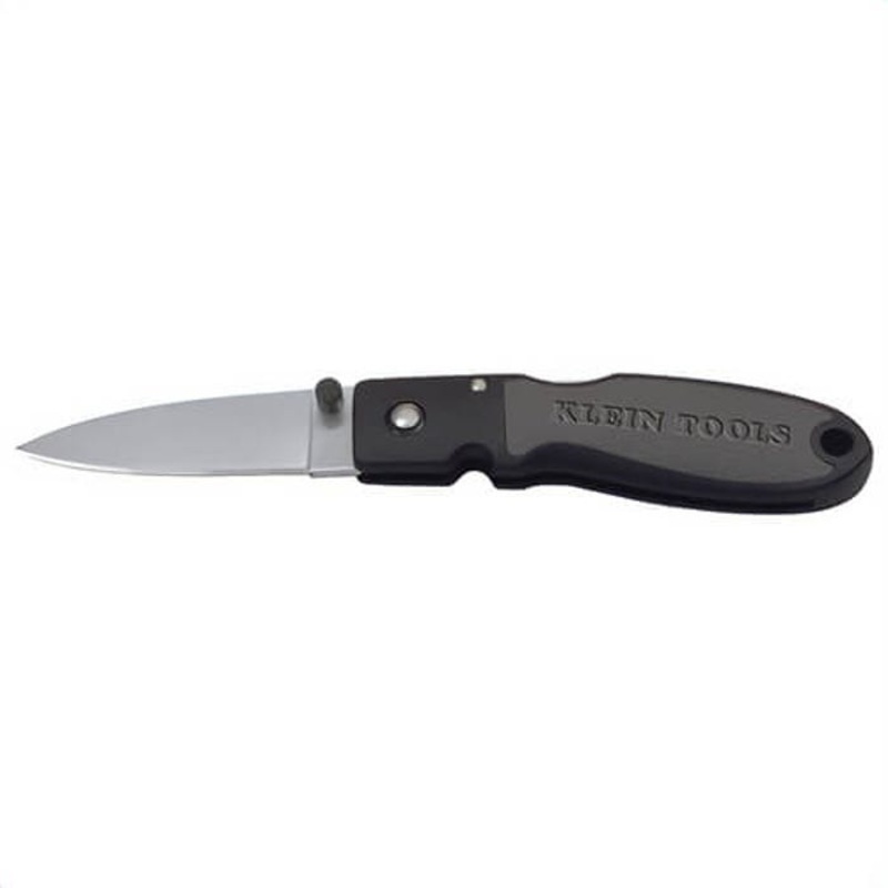Klein 44002 1-Blade Lightweight Pocket Knife, AUS8 Stainless Steel Drop Point Blade, 2-3/8 in L Blade, Lock Back Opening