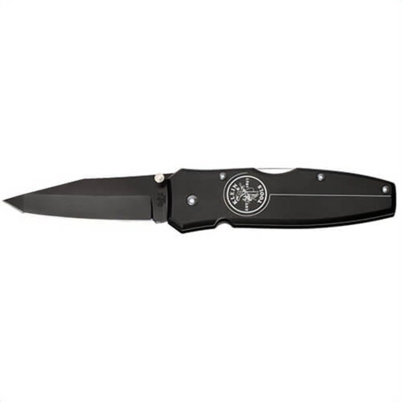 Klein 44052BLK 1-Blade Pocket Knife, Stainless Steel Tanto Blade, 2.563 in L Blade, Lock Back Opening