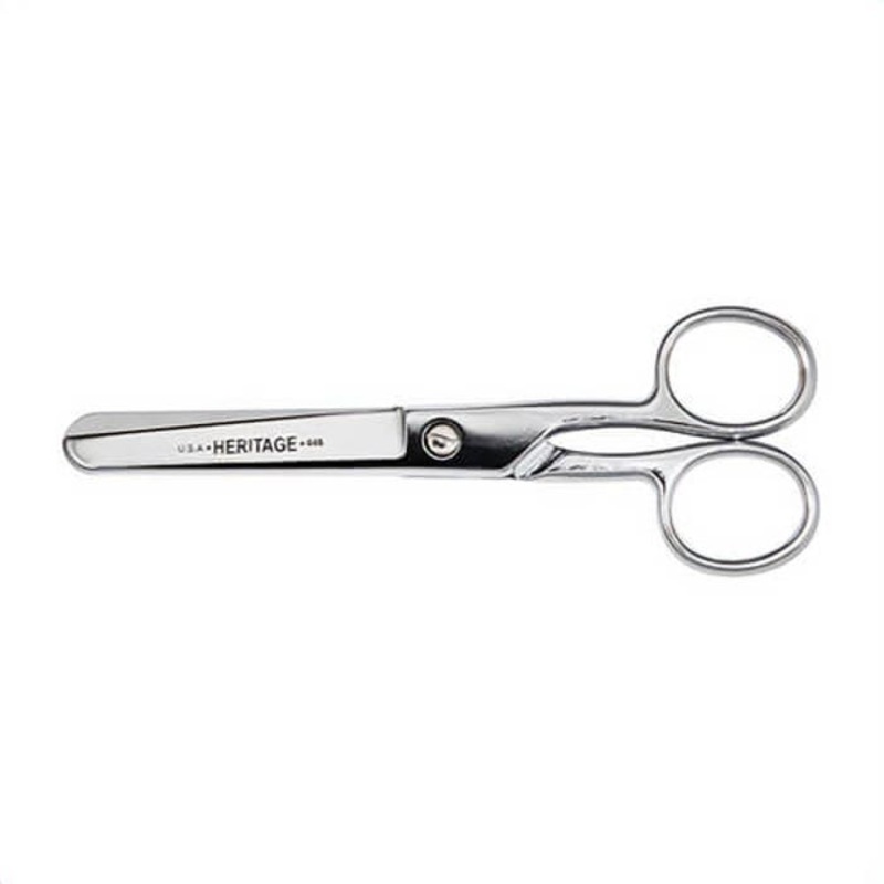 Klein 446HC Heritage Cutlery Safety Scissor, 2-3/4 in L of Cut, Standard Tip, Standard Edge, Carbon Steel Blade, Right Hand