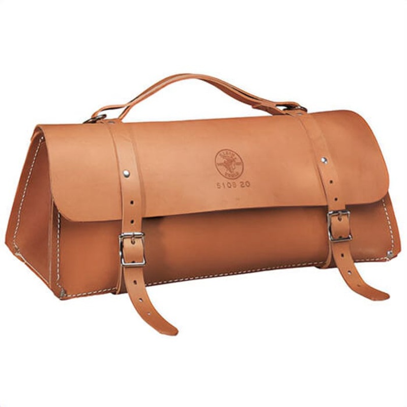 Klein 5108-20 Tool Bag, Deluxe, 20 in L x 7 in W x 8 in D Outside, #4 Canvas, Tan, 1 Compartment