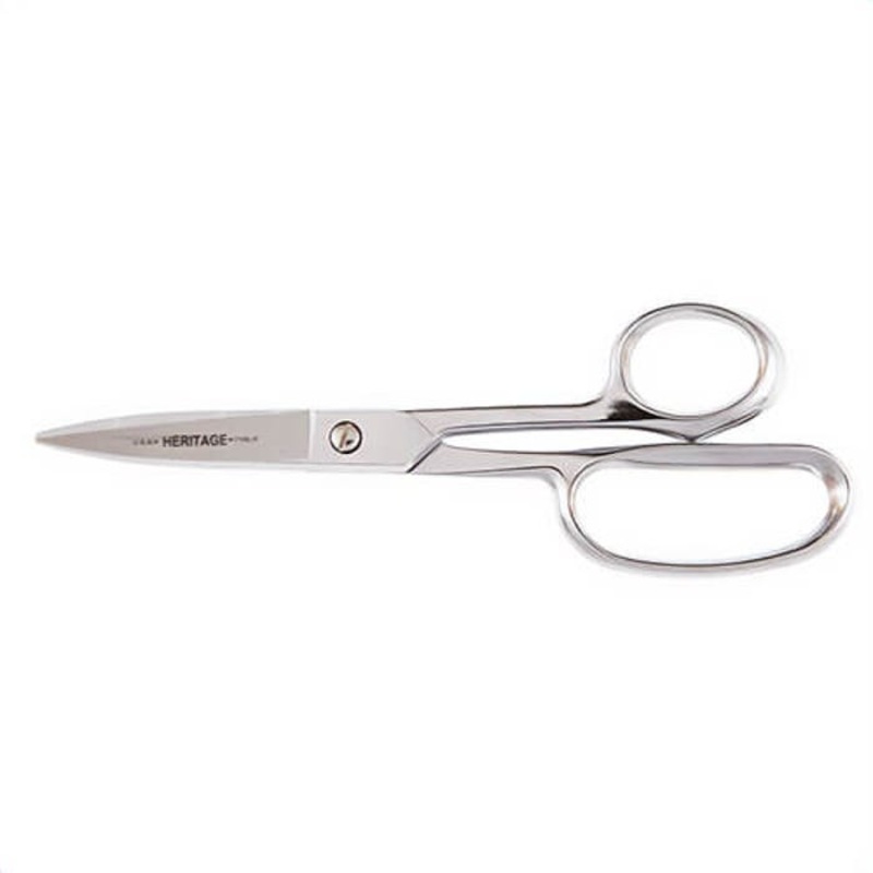 Klein 718LR Heritage Cutlery Heavy Duty Utility Shear with Large Rings, 3 in L of Cut, 9 in OAL, Blunt Tip, Ambidextrous