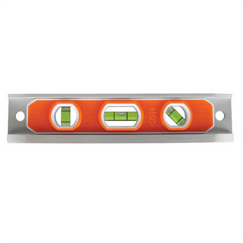 Klein 935R Torpedo Level, Rare Earth Magnet, 0.1% Accuracy, 9 in Length, 1.95 in Width, 3/4 in Height, 3 Vial Positions: 0/45/90
