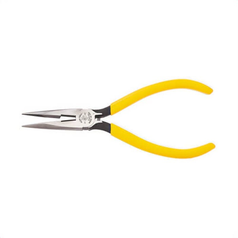 Klein D203-6C Long Nose Plier, Side Cutting Standard, Knurled Jaw, 1-7/8 in Jaw Length, 11/16 in Jaw Width, Tool Steel Jaw, 6-5/8 in OAL