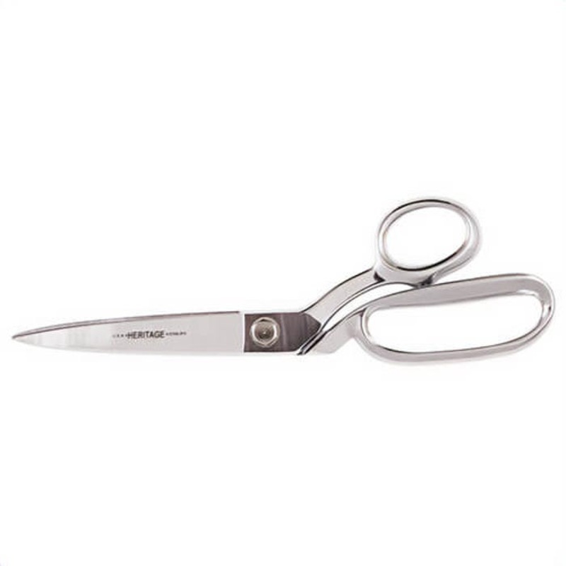 Klein G210LRK Heritage Cutlery Bent Trimmer with Large Rings, 4-3/4 in L of Cut, 11-1/4 in OAL, Sharp/Duckbill Tip, Right Hand
