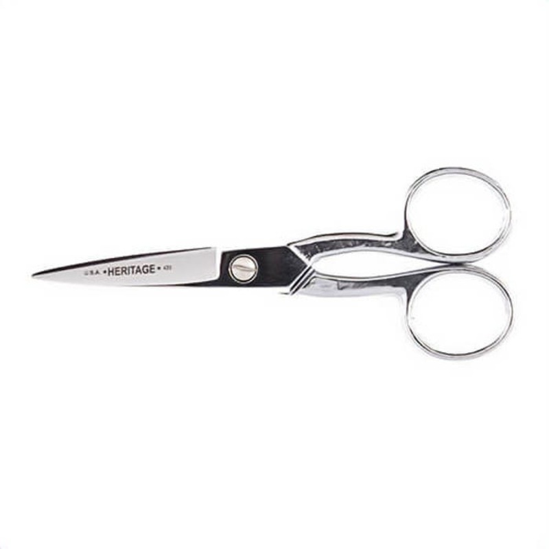 Klein G435 Heritage Cutlery Tailor Point Scissor, 2 in L of Cut, 5-1/2 in OAL, Standard Tip, Standard Edge, Ambidextrous