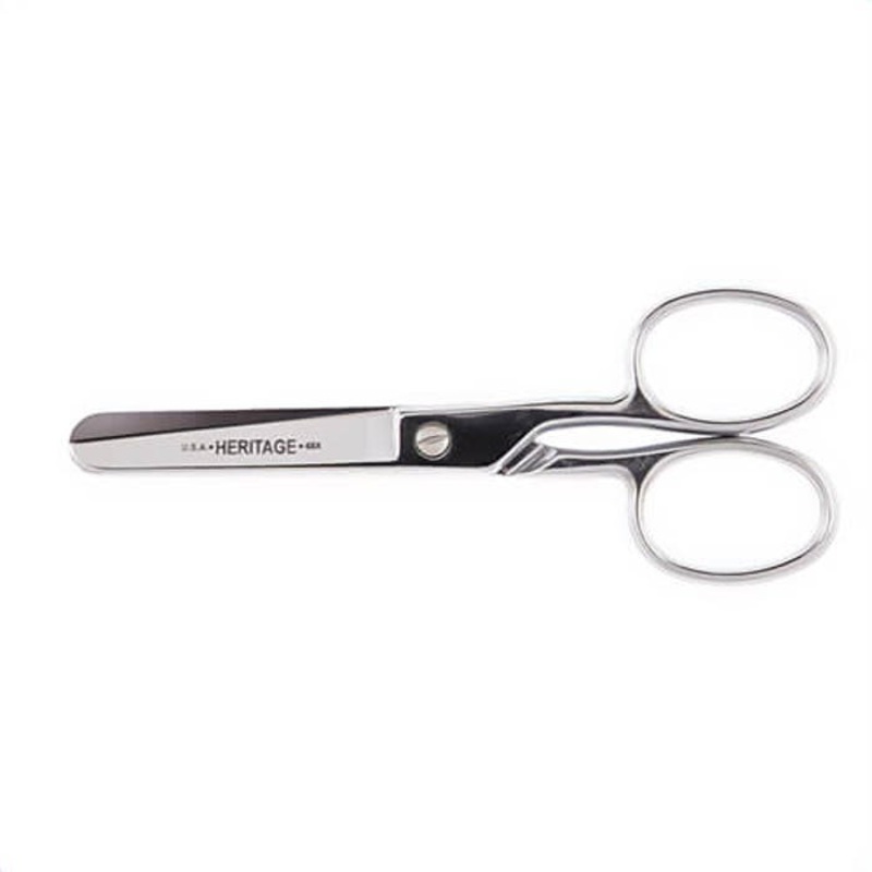Klein G46HC Heritage Cutlery Safety Scissor with Large Rings, 2-5/8 in L of Cut, 6-5/8 in OAL, Standard Tip, Right Hand