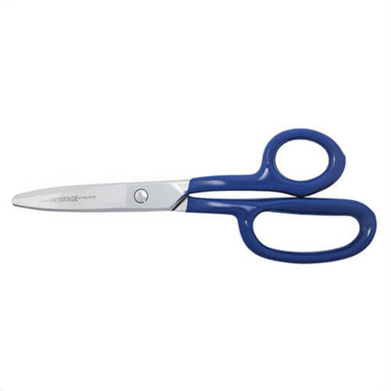 Klein G718LRCB Heritage Cutlery Heavy Duty Carpet Shear with Curved Ring, 3 in L of Cut, 9 in OAL, Standard Tip, Standard Edge