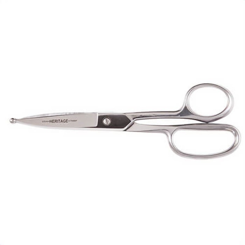Klein G758BP Heritage Cutlery Straight Trimmer with Ball Point, 3 in L of Cut, 8-7/8 in OAL, Blunt Tip, Right Hand