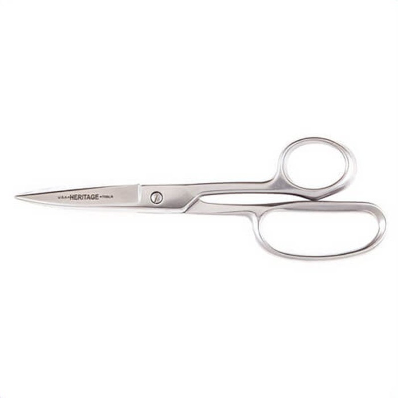Klein G758LR Heritage Cutlery Straight Trimmer with Large Rings, 3 in L of Cut, 9 in OAL, Anvil Tip, Standard Edge, Ambidextrous