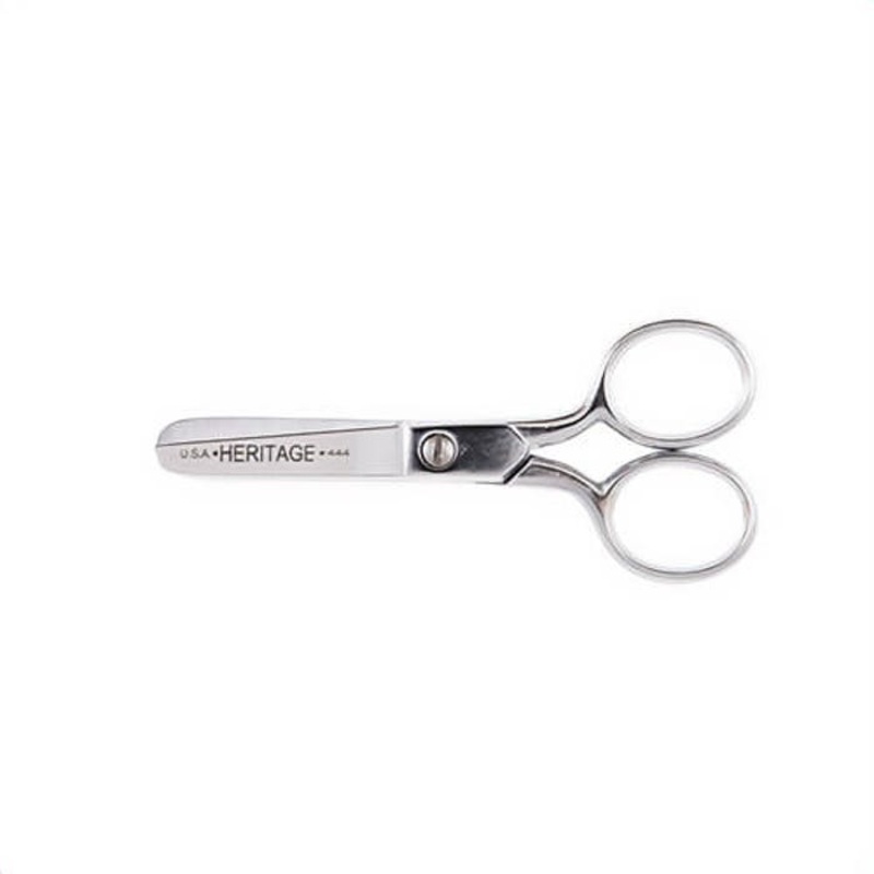 Klein Heritage Cutlery 444HC Safety Scissor, 1-3/4 in L of Cut, 4-3/8 in OAL, Standard Tip, Knife Edge, Carbon Steel Blade, Metal Handle, Right Hand