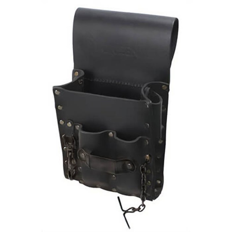 Greenlee 0258-13 Tool Pouch, Heavy Duty, 5-Pockets, Top Grain Leather, 11 in L x 3-1/2 in W x 6 in D