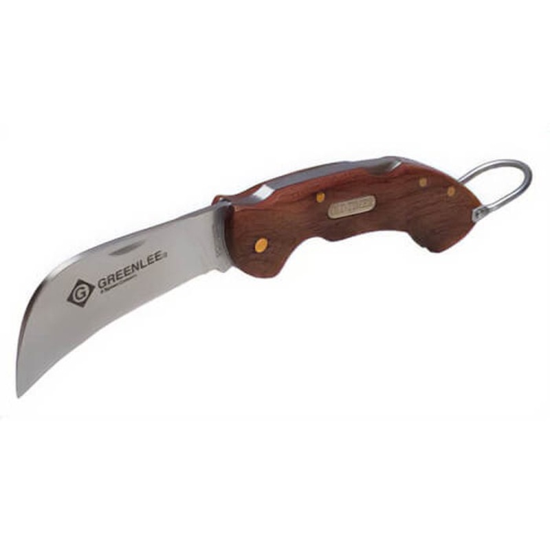 Greenlee 0652-28 Old Timer Lock Back Folding Knife, 440C Stainless Steel Hawkbill Blade, 2-5/8 in L Blade, Curved Edge