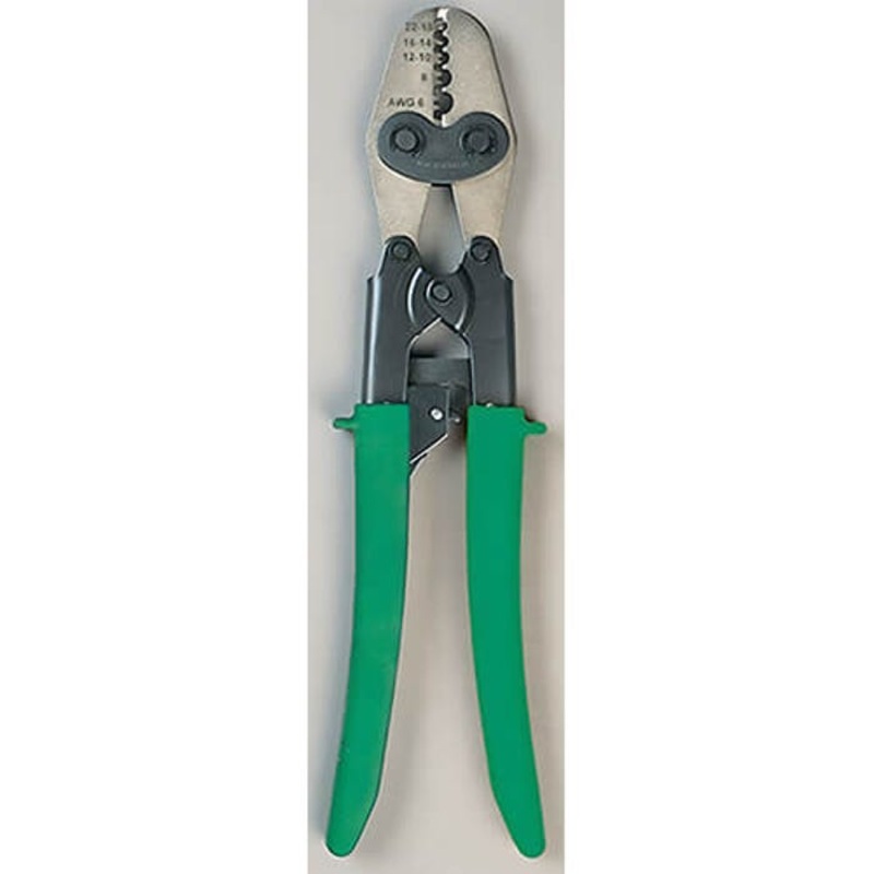Greenlee K2-1BGL Kwik Cycle Wire Crimping Tool, Trapezoidal, 22 to 6 AWG, 12.8 in OAL, Molded Handle