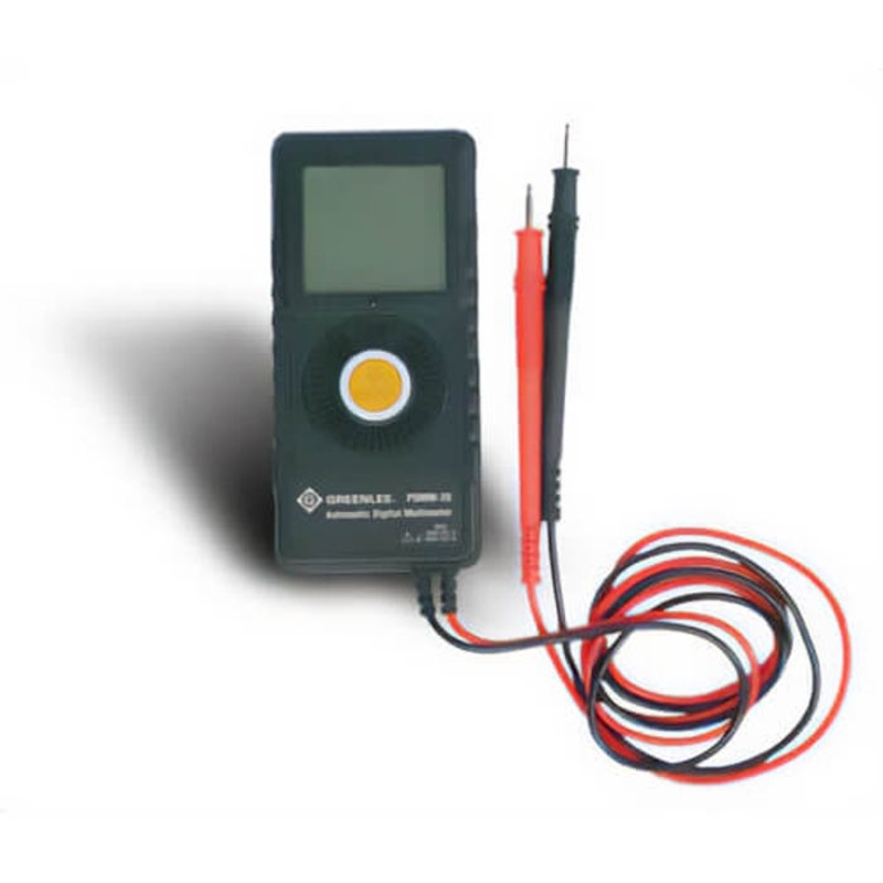 Greenlee PDMM-20 Pocket Digital Multimeter, 6 to 450 VAC/VDC, 600 to 6 MOhm Measuring, 600 Ohm/6/60/600 kOhm/6 MOhm, Backlit LCD Display