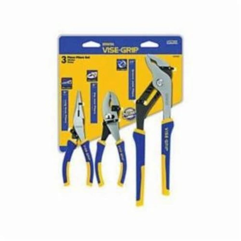 Irwin 2078704 Professional-Grade Traditional Plier Set, Locking, 3 pc, 1-1/2 in Max Jaw Opening, Serrated Jaw Surface