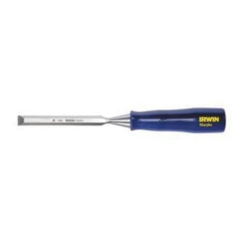 Irwin Marples M44412N Blue Chip Woodworking Chisel, 1/2 in Beveled High Quality Hardened Steel Tip, 4-1/2 in OAL, 1/2 in W Blade, Polypropylene Handle