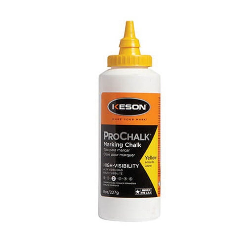 Keson ProChalk 8Y High Visibility Marking Chalk, Yellow, 8 oz