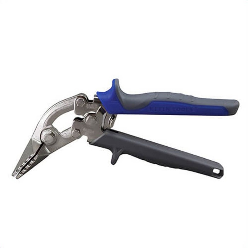 Klein 86524 Hand Seamer, Offset, 22/24 ga Metal Gauge, Notch Jaw, 3 in Jaw, Steel Jaw, Contoured Grip Handle