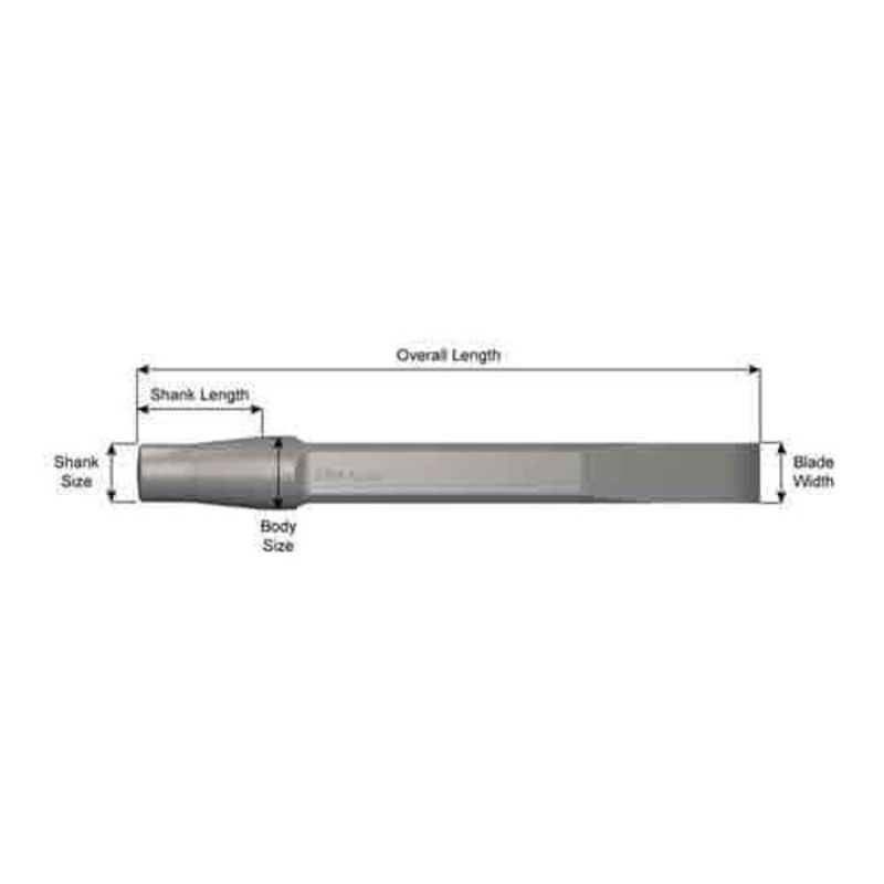 Ajax 276-12 Chisel, Rivet Buster, Flat, 12 in OAL, 15/16 in W Blade