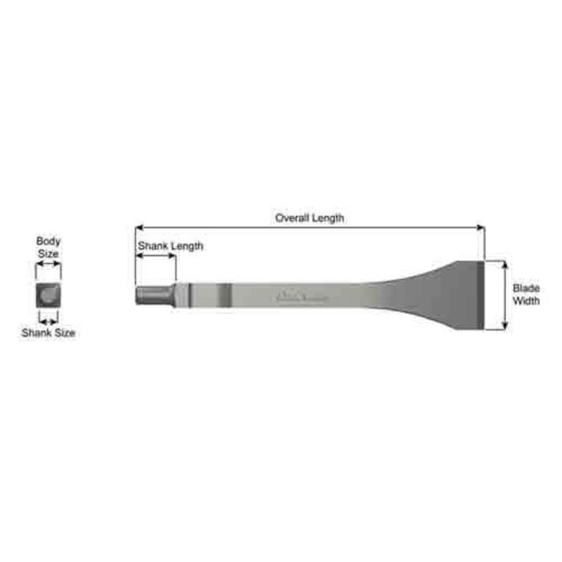 Ajax 393 Chisel, Scaling, 7 in OAL, 1-3/8 in W Blade