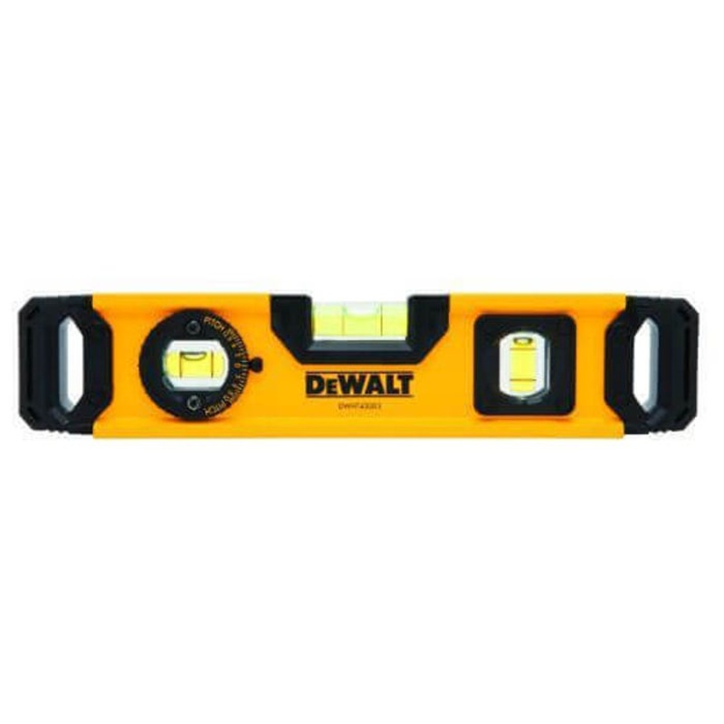 DeWALT DWHT43003 Magnetic Torpedo Level, 9.7 in L, 3 Vials, Aluminum, (1) Level/(1) 45 /(1) Plumb Vial Position, 0.0005 in Accuracy