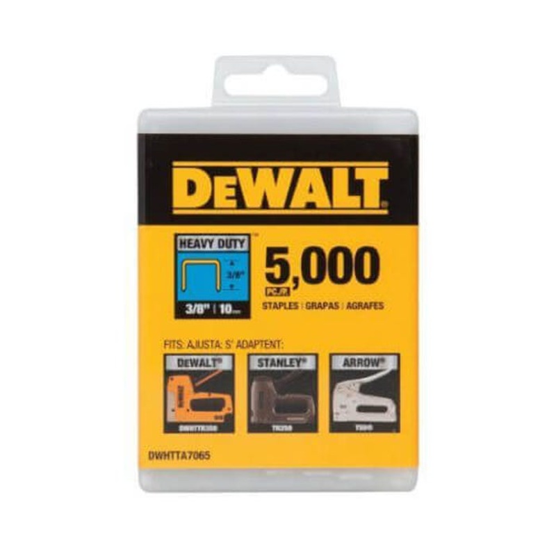 DeWALT DWHTTA7085 Heavy Duty Narrow Crown Staples, 1/2 in L Leg, 25/64 in W Crown, Steel