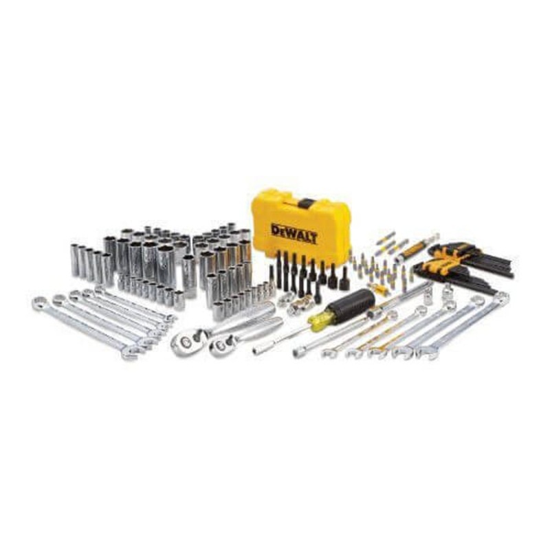 DeWALT DWMT73802 Mechanic's Socket Tool Set, Case Tool Storage, 1/4 in, 3/8 in Drive, 6-Point, 142 pc