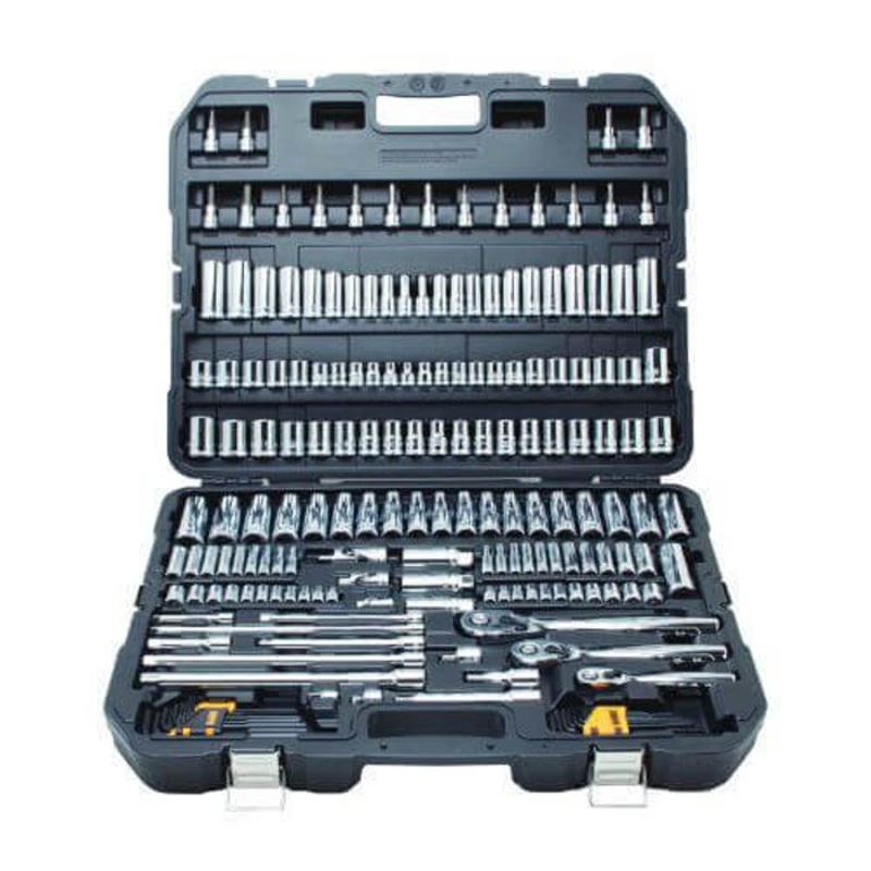 DeWALT DWMT75049 Mixed Mechanic's Tool Set, Molded Case Tool Storage, 6-Point, 192 pc, Chrome Vanadium Steel