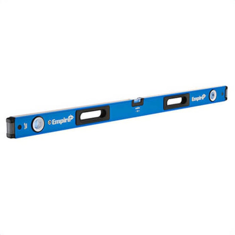 Empire E75.48 True Blue E75 Box Level, 48 in L, 3 Vials, Aluminum, (1) Level/(2) Plumb Vial Position