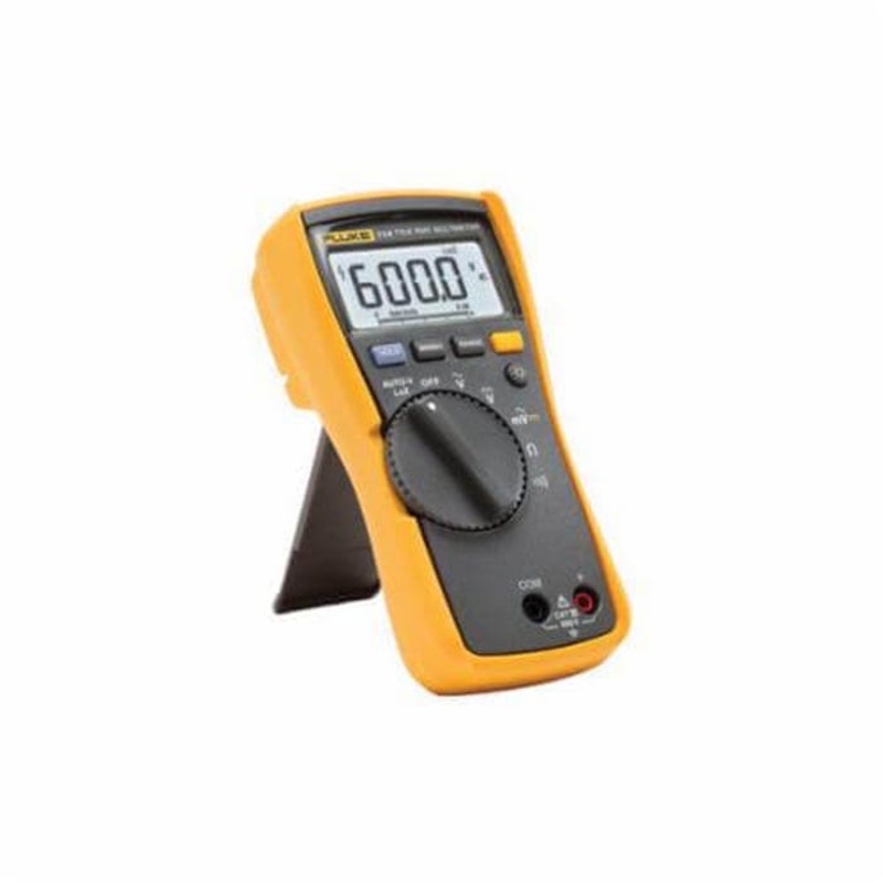 Fluke FLUKE-114 Digital Multimeter, Compact, 600 VDC/VAC, 40 MOhm, 6/60/600 VAC/VDC, 5 Hz to 50 kHz, 0.1 Ohm to 40 MOhm, Digital