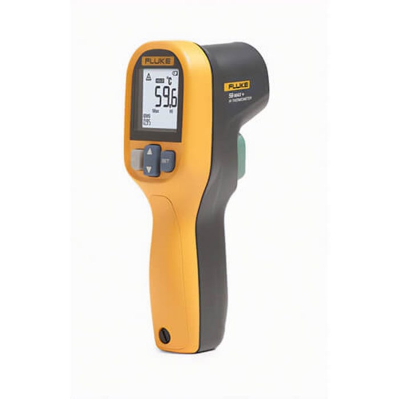 Fluke Infrared Thermometer, -30 to 350 deg C, +/-2% Accuracy, 0.2 deg F Resolution, 8:1 Focus Spot, 0.1 to 1 micron Emissivity, Single Laser Sighting, AA Battery Type, Backlit LCD, 8 to 14 mm Spectral Response, <500 ms Response, 6.14 x 3.15 x 2 in