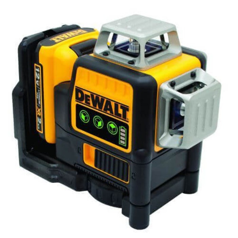 DeWALT 12V MAX* DW089LG Auto-Leveling Cordless Line Laser Level Kit, 100 ft Measuring, +/-1/8 in Accuracy, 3 x 360 Auto Leveling