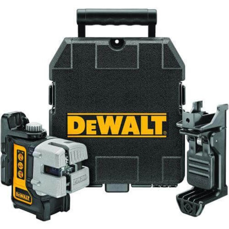 DeWALT DW089K Self-Leveling Beam Line Laser, 50 ft with Detector/166 ft without Detector Measuring, +/-1/8 in Accuracy