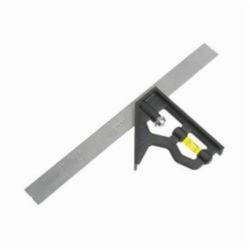 Empire 220 Combination Square, 12 in L, 1/16 in Graduation, 45/90, 12 in Tongue, Aluminum