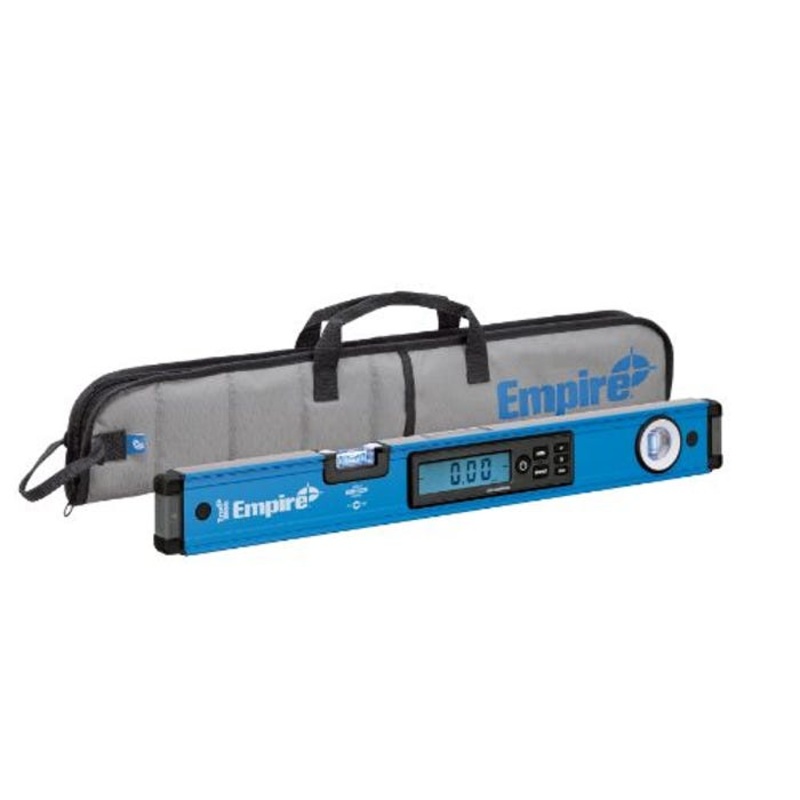 Empire E105.24 True Blue E105 Digital Box Level, 24 in L, 2 Vials, Aluminum, (2) Level/(3) Plumb Vial Position
