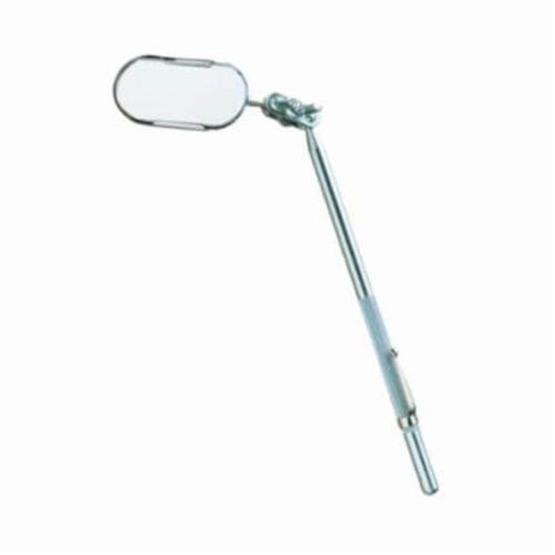 General 558 Flat Inspection Mirror, 1 x 2 in Mirror, Oval, 9 in L, Fixed/Cushion Grip Handle