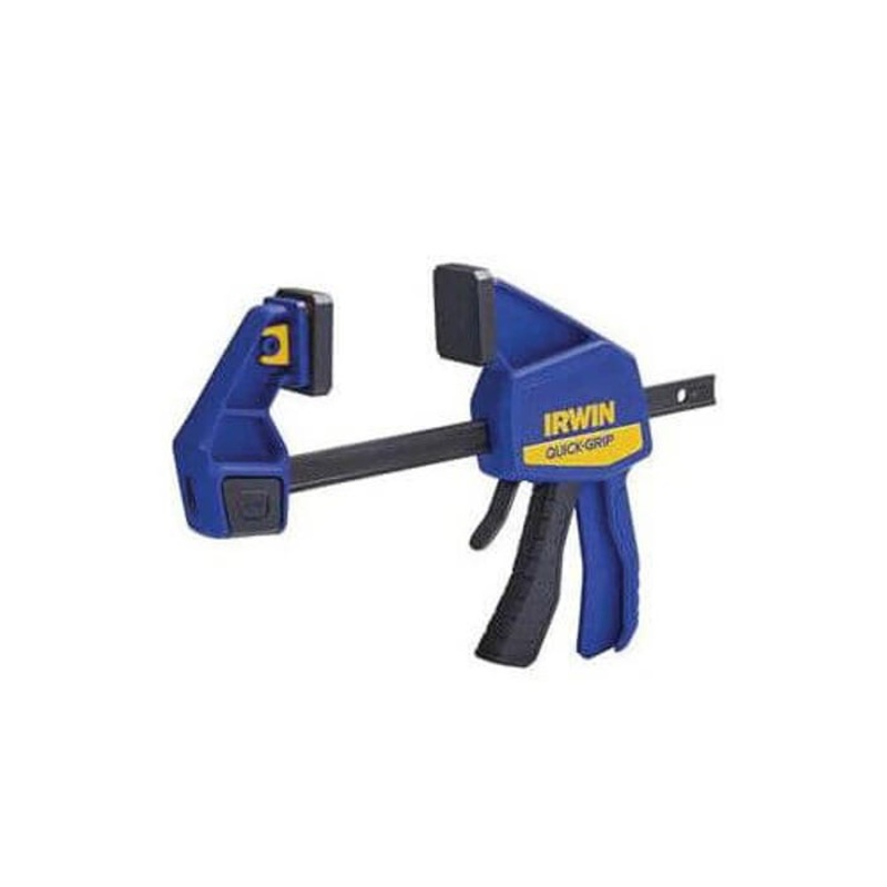Irwin Quick-Grip 1964718 1-Handed Medium Duty Next Generation Bar Clamp, 12 in Clamping, 3-3/16 in D Throat, Steel Bar