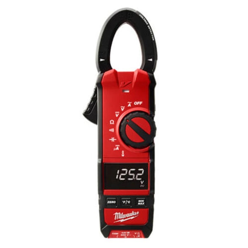 Milwaukee 2236-20 Clamp Meter, 600 A, 600 VAC/VDC, 6 kOhm, 1 Hz to 10 kHz, 1.3 in Jaw, High Contrast White on Black LCD Display