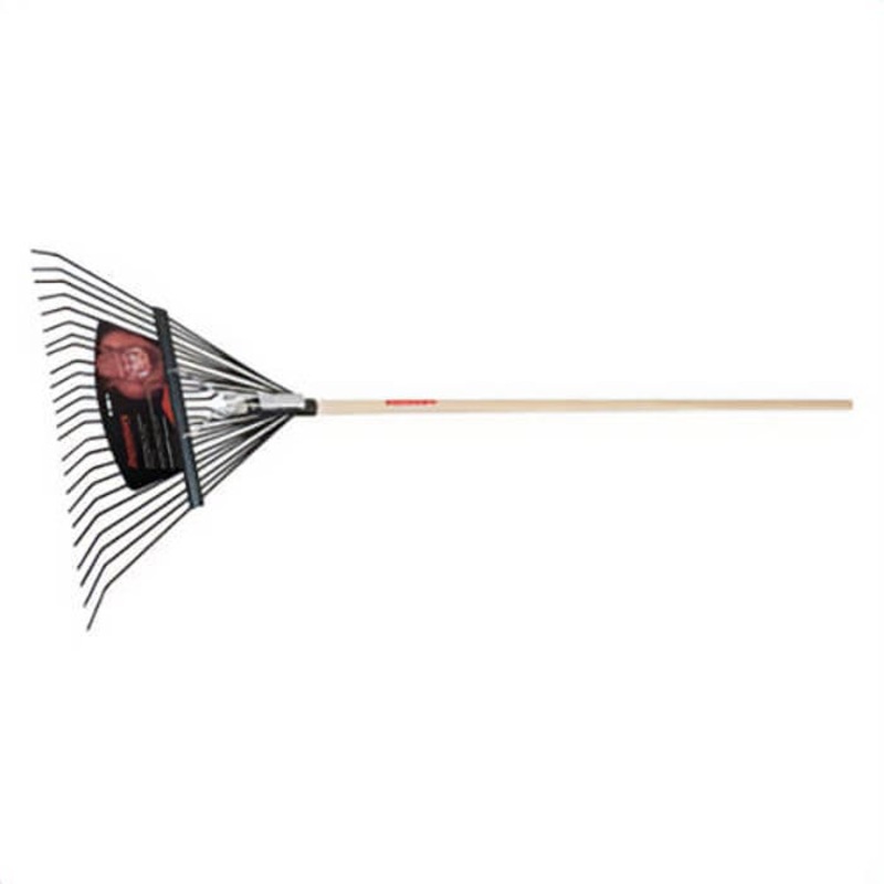 Razor-Back 2911200 Leaf Rake, 23 in W Tines, 24 Tines, Steel, Wood Handle