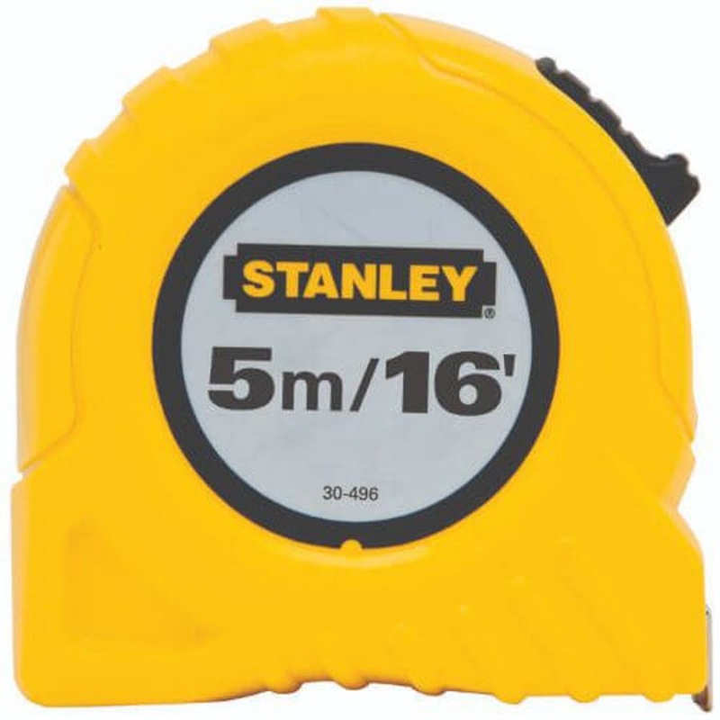 Stanley 30-496 Tape Rule, 16 ft L x 3/4 in W Blade, Polymer Coated Steel, Imperial/Metric, cm