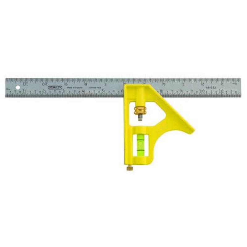 Stanley 46-123 Premium Combination Square, 2 pc, 12 in L x 1 in W, Steel Blade, Square Head