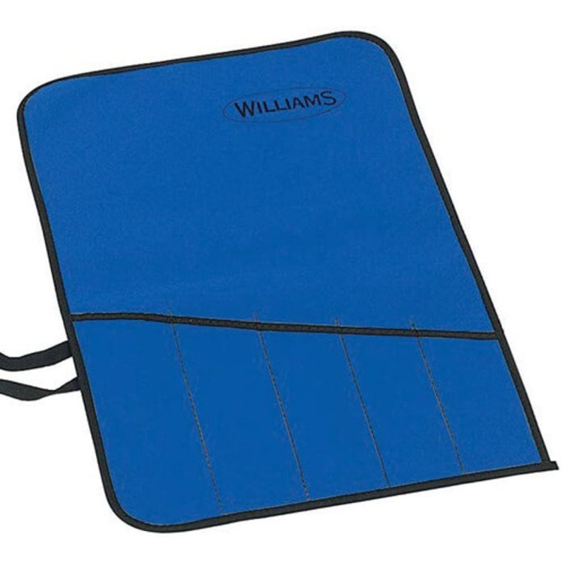 Williams R-23A Roll Pouch, 8-Pocket, 26 in H x 23-1/4 in W, Use with Extension, Ratchet and Wrench, Blue